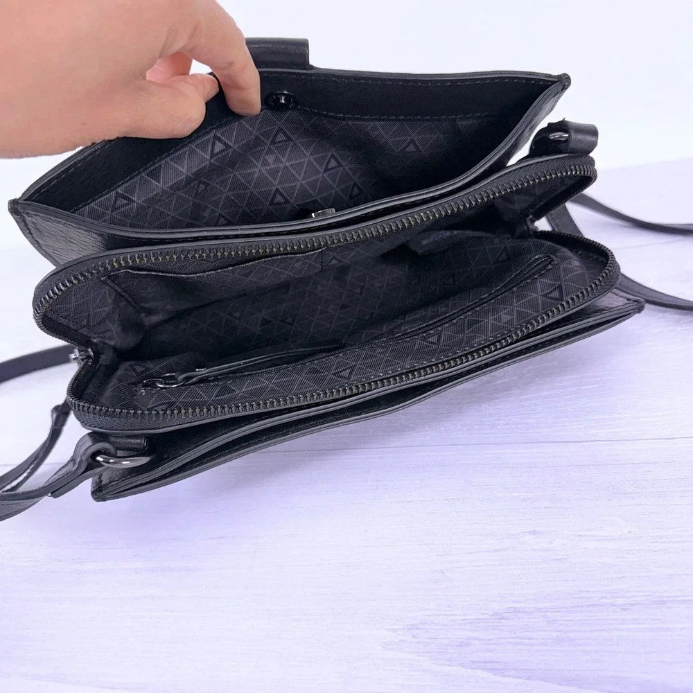 Botkier New York Warren City Small Crossbody Bag Black Leather Studded‎